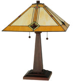 22"H Diamond Mission Stained Glass Table Lamp