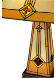 23"H Diamond Mission Lighted Base Stained Glass Table Lamp