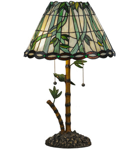 24"H Loro Paraiso Stained Glass Table Lamp