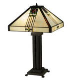 23.5"H Pasadena Rose Stained Glass Table Lamp
