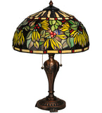 23"H Diente de Leon Floral Stained Glass Table Lamp