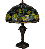 23"H Diente de Leon Floral Stained Glass Table Lamp
