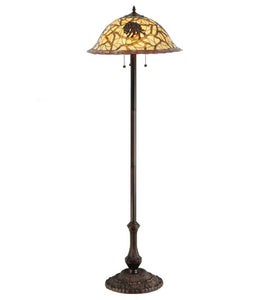 61.25"H Stained Glass Pinecone Floor Lamp