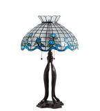  31"H Roseborder Stained Glass Table Lamp
