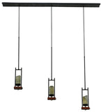 72"L Grand Terrace 3 Lt Contemporary Island Ceiling Pendant