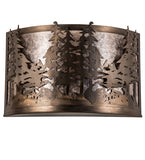 20"W Rustic Lodge Tall Pines Wall Sconce