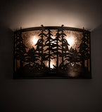 20"W Rustic Lodge Tall Pines Wall Sconce