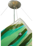 29"W La Spiaggia Fused Glass Modern Inverted Pendant