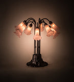 24"H Pink Pond Lily 10 Lt Table Lamp