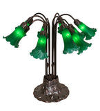 22"H Green Pond Lily 10 Lt Floral Table Lamp