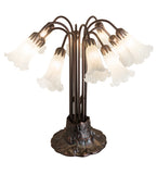 22"H White Pond Lily 10 Lt Floral Table Lamp