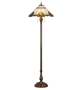 63"H Shell With Jewels Stained Glass Floor Lamp