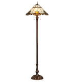 63"H Shell With Jewels Stained Glass Floor Lamp