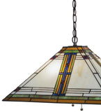 20"Sq Nevada Mission Stained Glass Pendant