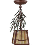 5.5"Sq Lodge Pine Branch Valley View Mini Pendant