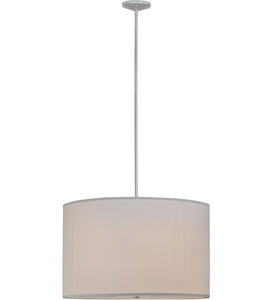 36"W Cilindro White Textrene Traditional Pendant