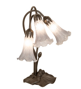 16"H Grey Pond Lily 3 Lt Table Lamp