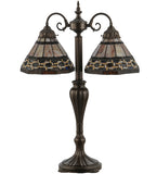 28"H Ilona 2 Lt Victorian Tiffany Table Lamp
