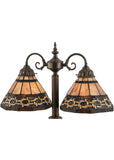 28"H Ilona 2 Lt Victorian Tiffany Table Lamp
