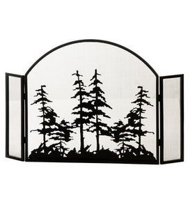50"W X 34"H Tall Pines Arched Folding Fireplace Screen