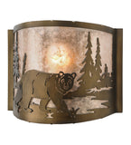 11"W Northwoods Bear At Lake Wildlife Wall Sconce