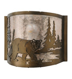 11"W Northwoods Bear At Lake Wildlife Wall Sconce