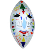 9"W Fused Glass Tribal Mask Outdoor Wall Sconce
