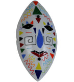 9"W Fused Glass Tribal Mask Outdoor Wall Sconce