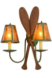 17"W Nautical Paddle 2 Lt Wall Sconce