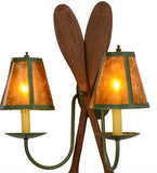 17"W Nautical Paddle 2 Lt Wall Sconce