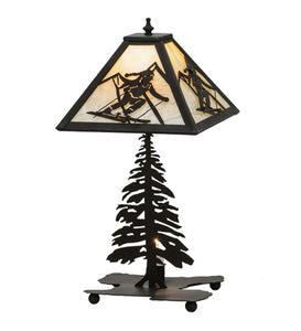 22"H Alpine W/Lighted Base Rustic Lodge Table Lamp