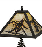 22"H Alpine W/Lighted Base Rustic Lodge Table Lamp