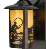8"W Fulton Fly Fishing Creek Solid Mount Outdoor Wall Sconce