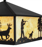 24"Sq Quail & Deer Hunter Wildlife Ceiling Pendant