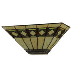 16"W Diamond Mission Stained Glass Wall Sconce