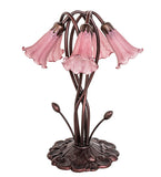 16.5"H Lavender Pond Lily 5 Lt Tiffany Floral Accent Lamp