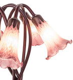 16.5"H Lavender Pond Lily 5 Lt Tiffany Floral Accent Lamp