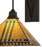 13"W Prairie Corn Stained Glass Wall Sconce