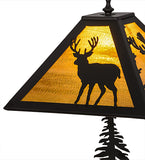 21"H Placid Deer W/Lighted Base Table Lamp