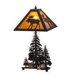 21"H Moose Through The Trees W/Lighted Base Lamp