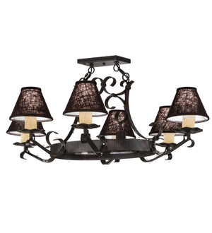 40"L Handforged Oval 6 Lt Chandelier