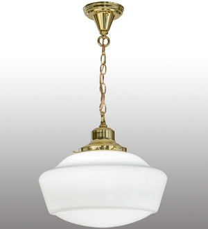 16"W Revival Schoolhouse W/Traditional Globe Pendant