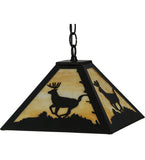 12"Sq Lone Deer Rustic Lodge Ceiling Pendant