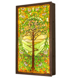 30" Wide Tiffany Tree of Life Stained Glass Lighted Window