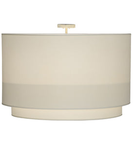 44"W Cilindro White 2 Tier Textrene Traditional Flushmount