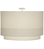 44"W Cilindro White 2 Tier Textrene Traditional Flushmount