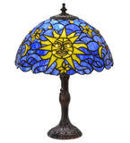 16.5"H Tiffany Sun, Moon & Stars Contemporary Table Lamp