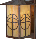 10"W Seneca Circle Cross Solid Mount Outdoor Wall Sconce
