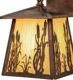7"W Reeds & Cattails Hanging Outdoor Wall Sconce