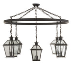 62"W Coach 5 Lt Contemporary Chandelier